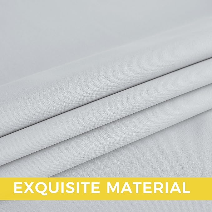 NICETOWN Room Darkening Draperies Curtains Panels, 2 Panels Greyish White W52 x