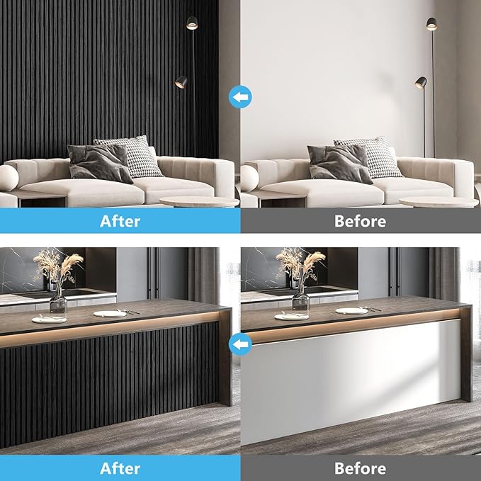 Art3d 6-Piece Wood Slat Panels for Stylish Interior Decor and Ceiling Decoration