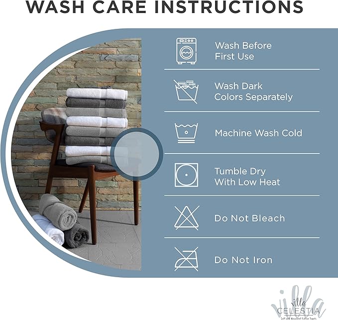 100% Cotton Wash Cloth for face & Body Set of 6, (12 x 12 inches) Sustainable, Soft, Highly Absorbent, Combed Cotton Wash Cloths Pack of 6 for Hotels, Spa, Bathroom, Dorm, Blue