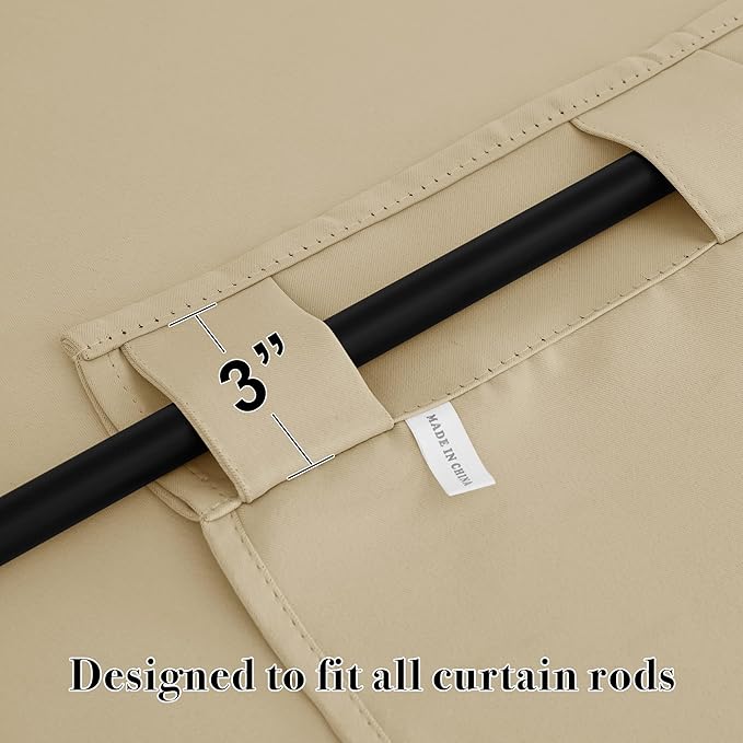 RYB HOME Blackout Curtains for Living Room, Privacy Thermal Insulating Window