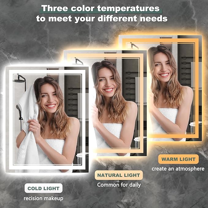 40x40 Inch LED Bathroom Mirror