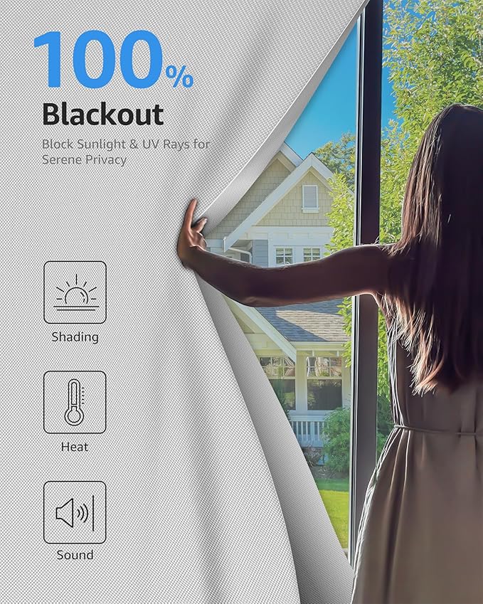 Sumobaby Blackout Curtains for Bedroom 36"x48" Portable No Drill Black Out