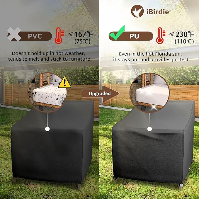 iBirdie Waterproof Outdoor Chair Covers 33 x 34 x 31 inch 2 Pack Patio Furniture Covers