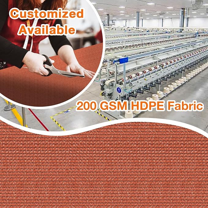 Artpuch 90% Sun Shade Cloth, 14 x 15 FT Pergola Shade Cover Canopy with Grommets, Sun Screen Fabric Tarp for Patio, Outdoor, Garden, Backyard, Rust Red