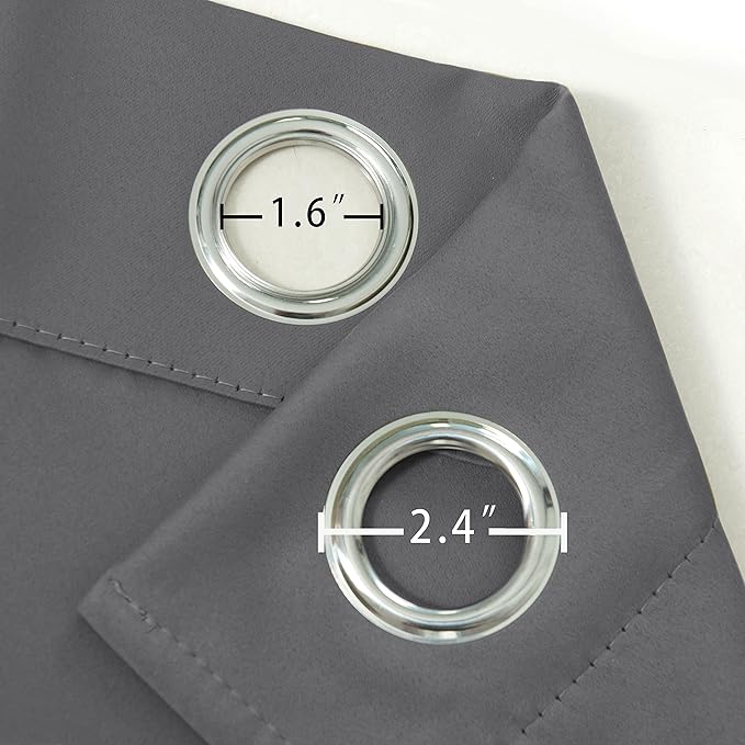 LEMOMO Grey Blackout Curtains 42 x 63 Inch Length/Set of 2 Curtain