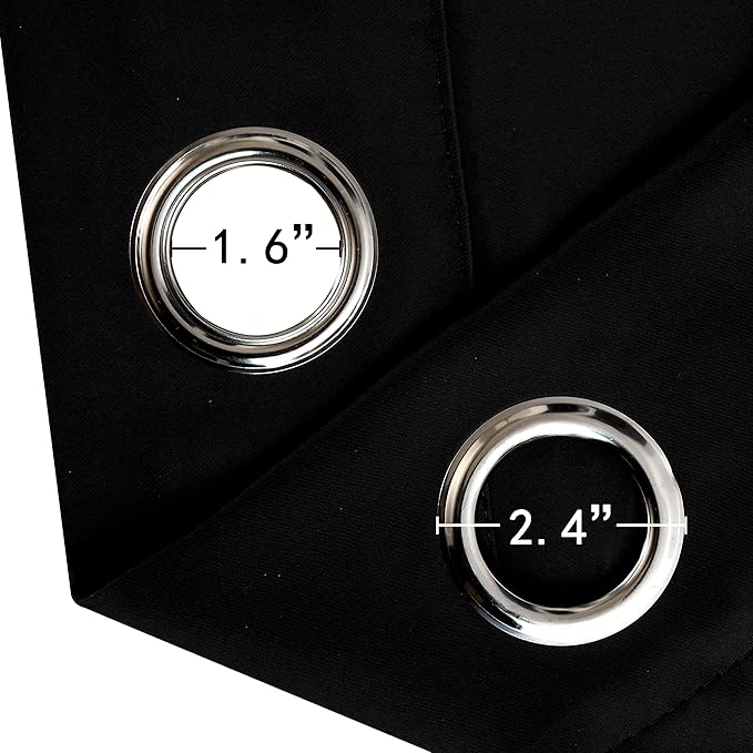 LEMOMO Black Blackout Curtains 34 x 54 Inch Length/Set of 2 Curtain