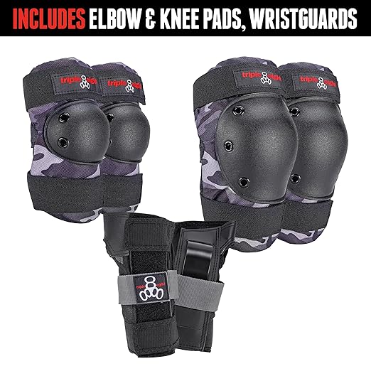 Triple Eight Saver Series 3-Pack Pad Set– Ideal for Skateboarding, In-line Skating, Roller Skating, and Biking