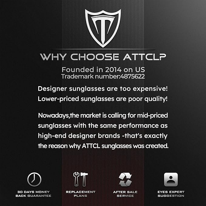 ATTCL Men's Sports Polarized Sunglasses Men for Driving running Fishing Golf - UV Protection Sun glasses Metal Frame