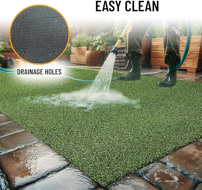 Ottomanson Artificial Turf Golf Hitting Mat 3' x 30' Indoor/Outdoor Waterproof Synthetic Fake Grass for Putting Practice Baseball Football Sports Gym Backyard, Custom Size 2' up to 30'
