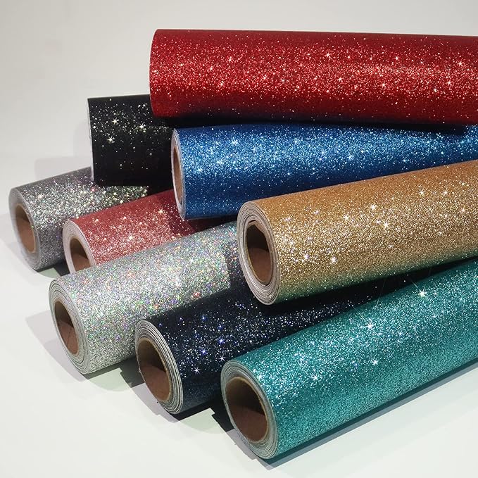 CRE8TIVE Red Glitter Wallpaper Border Peel and Stick Wall Border Fabric Shiny
