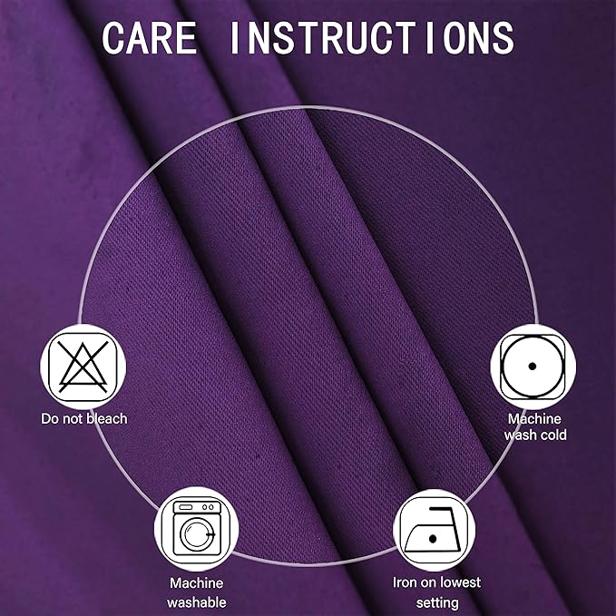 LEMOMO Purple Thermal Blackout Curtains/52 x 72 Inch/Set of 2 Panels Room