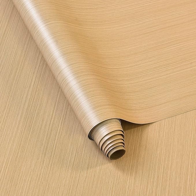 BOMENG Extra Wide Brown Wood Contact Paper Thick Oak Wood Wallpaper Peel and