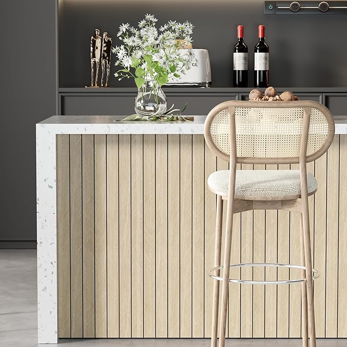 Arthome Peel and Stick Slat Wall Panels 15.7 "x240, Self-Adhesive PVC Wood