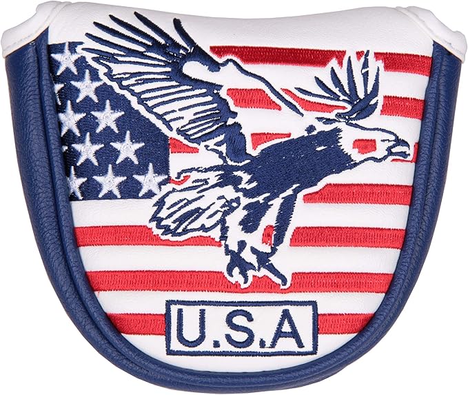 USA Flag and Eagle Golf Driver/Fairway Wood/Hybrid/Iron/Mallet Putter/Blade Putter Head Cover