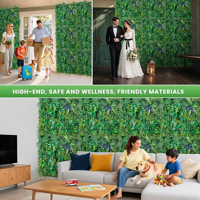 Artificial Boxwood Panel 20"x20" 6 Pieces, Faux Ivy Privacy Fence Screen