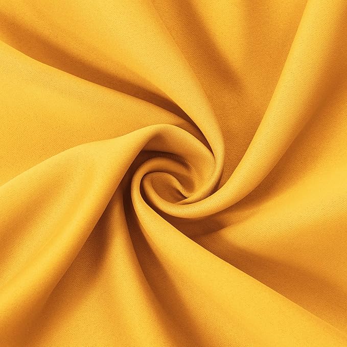 LEMOMO Yellow Blackout Curtains 34 x 84 Inches Long/Set of 2 Curtain
