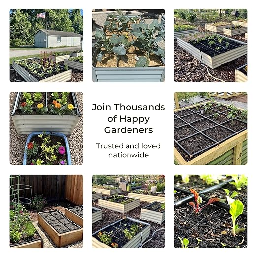 Garden Grid Watering System - 3x3 Standard | Raised Garden Bed Drip Irrigation System – But Better | Pre-Assembled, Waters Every Plant Evenly, 1-Min Setup | Square Foot Gardening | 33.5"x33.5"