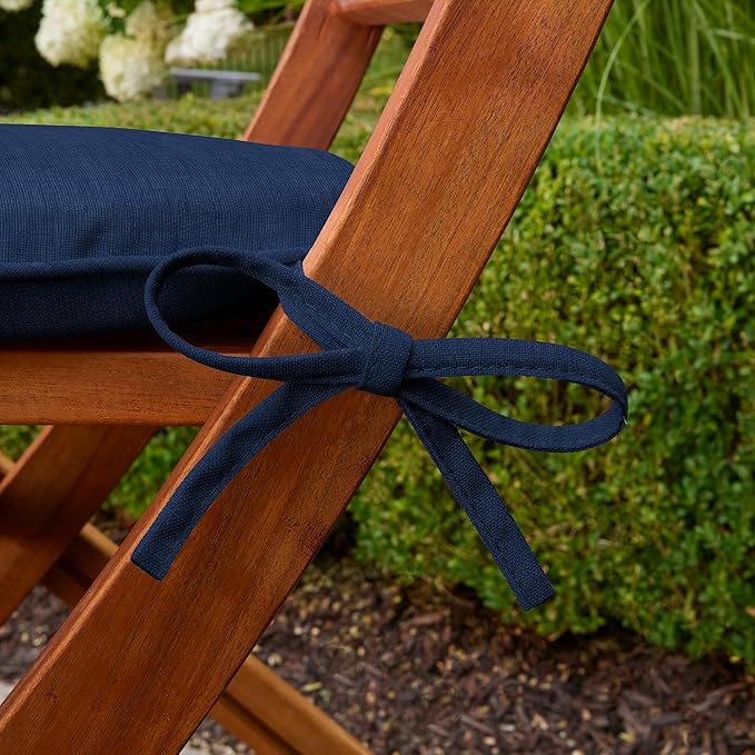 Arden Indoor/Outdoor Foam Seat Pad, 2 Pack, 17 x 16, Patio Cushion, Water Repellent, Fade Resistant, Foam Cushion Sapphire Blue Leala