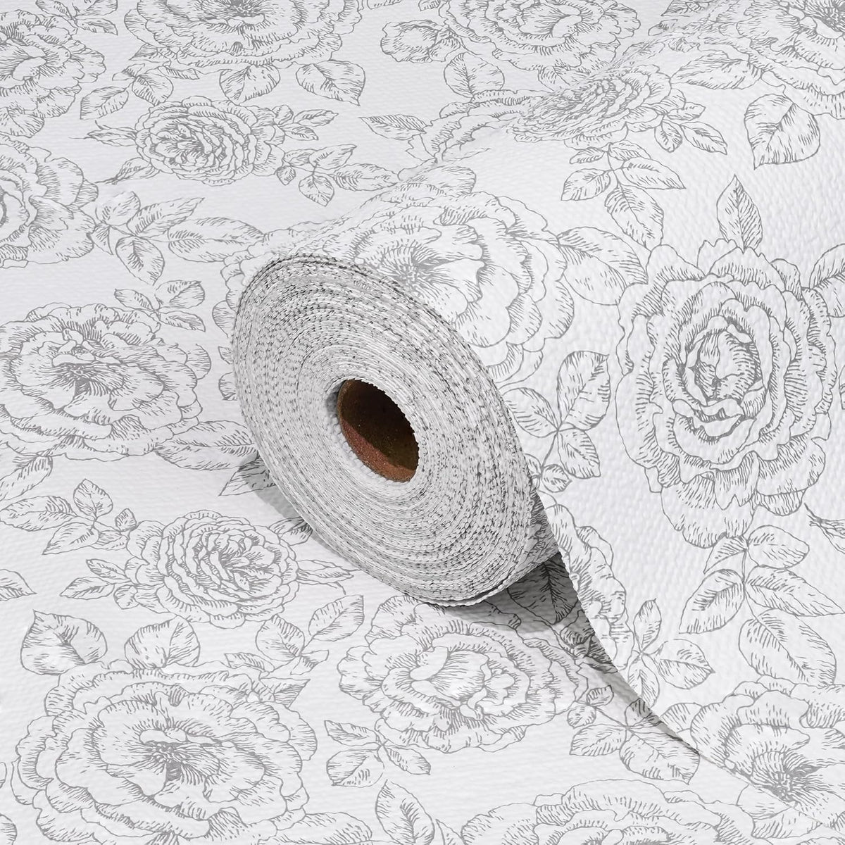 Drawer and Shelf Liner for Kitchen Cabinets Non-Adhesive Cabinet Liners for Shelves Strong Grip Non Slip Waterproof Cupboard Liner for Dresser Refrigerator, Bathroom, Flower,17.5IN X 10FT