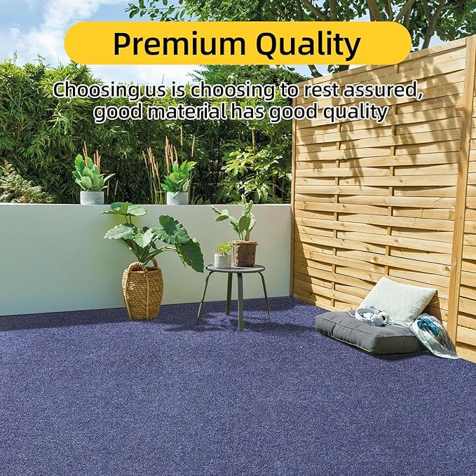 Marine Carpet,6 FT x 18 FT Deep Blue Indoor Outdoor Carpet 0.2" Thick Boat Carpet with Water-Proof TPE Backing, Non-Slide Outdoor Marine Carpet Roll for Home, Patio, Porch, Deck