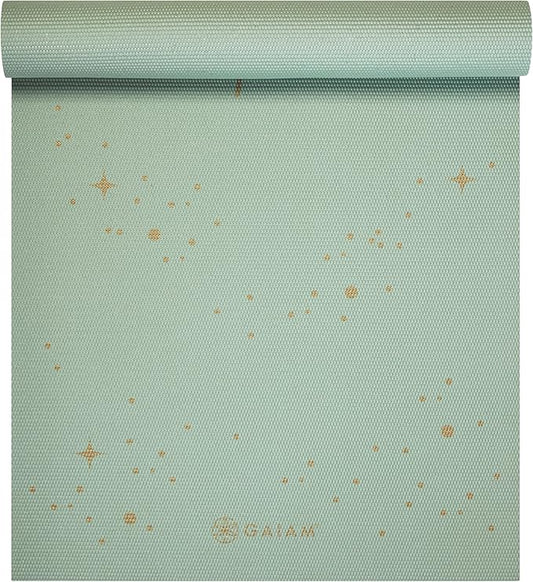 Gaiam Yoga Mat - Premium 6mm Print Extra Thick Non Slip Exercise & Fitness Mat for All Types of Yoga, Pilates & Floor Workouts (68"L x 24"W x 6mm Thick)