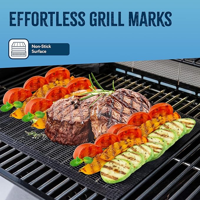 Kona Mesh Grill Mats for Outdoor Grill - Nonstick BBQ Grill Mat & Smoker Mat | The Revolutionary BBQ Net Grilling Mats for The Ultimate Grilling Experience, Set of 2, 16 x 13