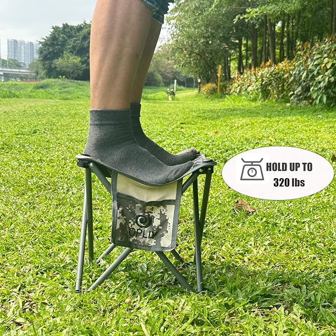 Opliy Camping Stool 2 Pack,13.5 Inch Portable Folding Stool for Outdoor Gardening and Beach Hiking Fishing,Foot Stool with Carry Bag (Camouflage)