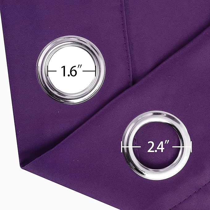LEMOMO Blackout Curtains 66 x 84 inch/Purple Curtains Set of 2 Panels/Thermal