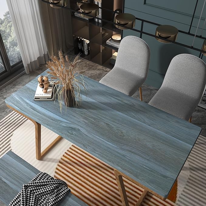 Peacock Blue Wallpaper Wood Grain Contact Paper