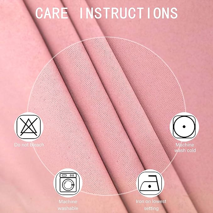 LEMOMO Blackout Curtains 66 x 95 inch/Pink Curtains Set of 2 Panels/Thermal