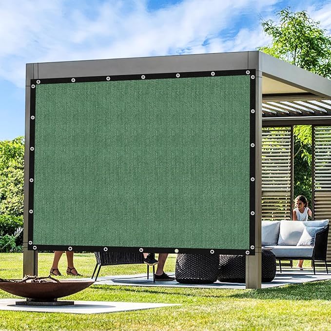 Artpuch Outdoor Pergola Shade Cover 12' X 14' Sun Shade Cloth with Grommets, 90% UV Protection Canopy Patio Privacy Screen (Customized Available) GN107, Green