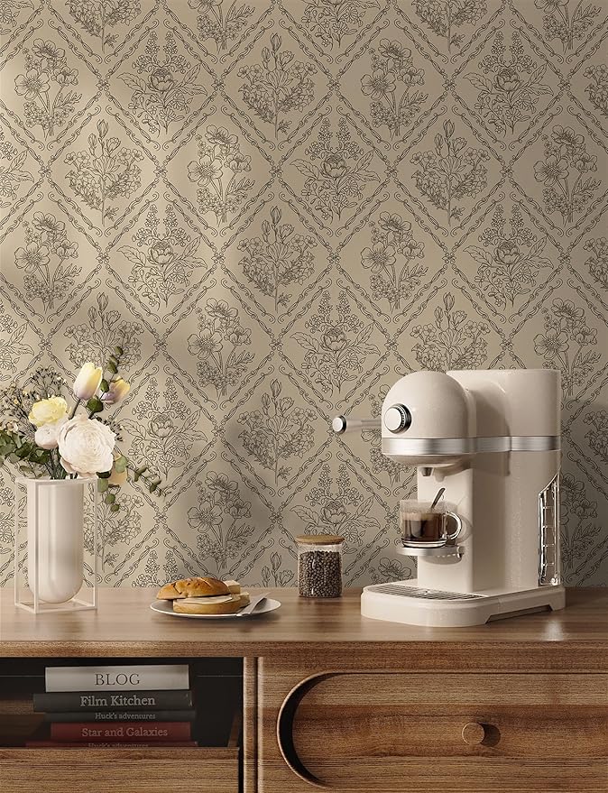 Toduso Peel and Stick Wallpaper Vintage Wall Paper Boho Contact Paper Neutral