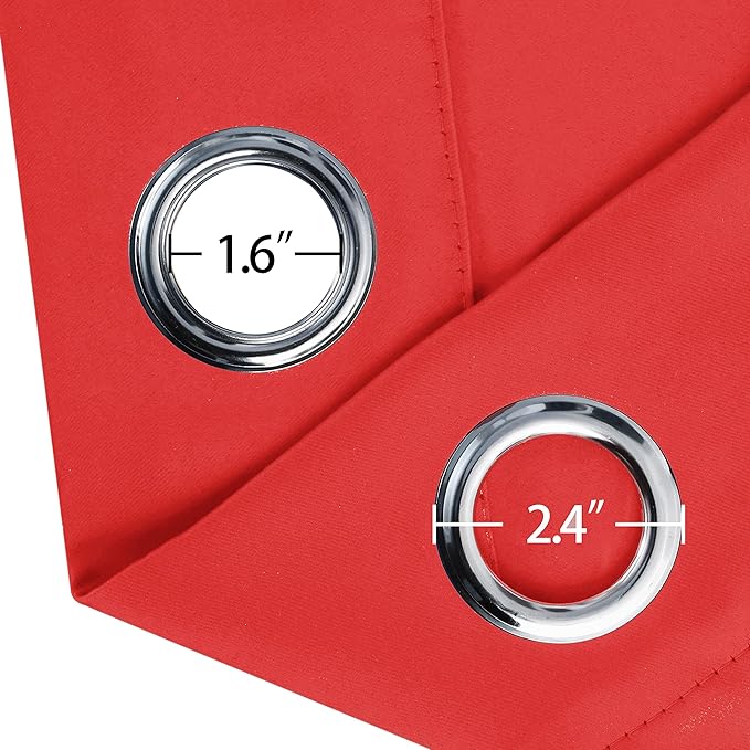 LEMOMO Blackout Curtains 38 x 84 inch/Bright Red Curtains Set of 2