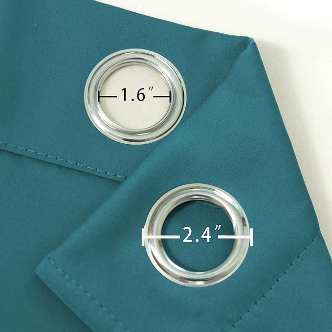 LEMOMO Sea Teal Thermal Blackout Curtains/38 x 54 Inch/Set of 2 Panels Room