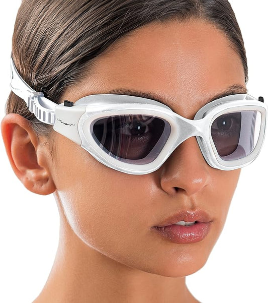 AqtivAqua Swimming Goggles, DX Wide View Swim Goggles for Adult Men Women, Anti Fog No Leaking