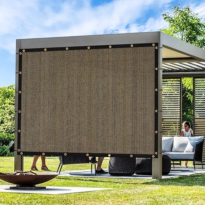 Artpuch Outdoor Pergola Shade Cover 9x17 FT Sun Shade Cloth with Grommets Mocha 90% UV Protection Canopy Patio Privacy Screen (Customized Available)