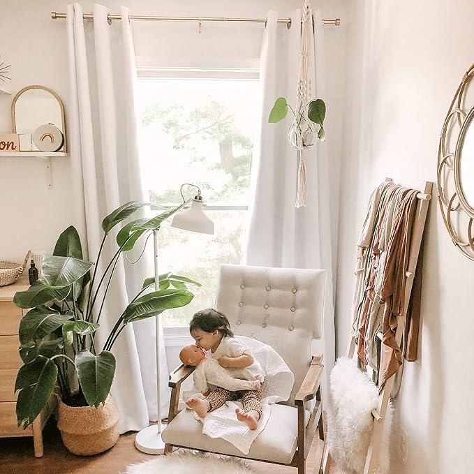 NICETOWN White 100% Blackout Curtains