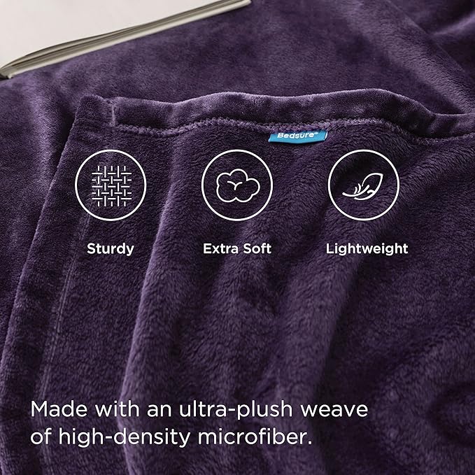 Bedsure Purple Fleece Blankets King Size - Bed Blanket Soft Lightweight Plush Cozy Fuzzy Luxury Microfiber, 108x90 inches