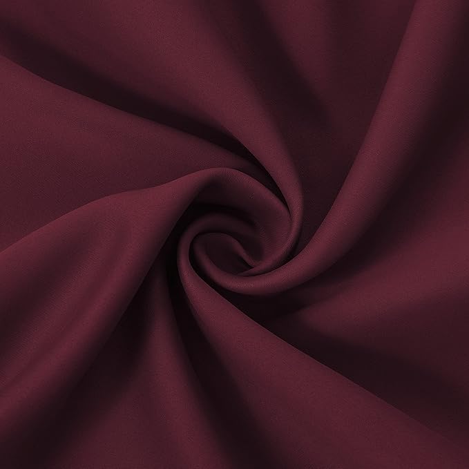 LEMOMO Burgundy Red Thermal Blackout Curtains/42 x 95 Inch/Set of 2 Panels Room