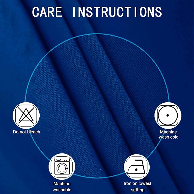 LEMOMO Blackout Curtains 38 x 84 inch/Royal Blue Curtains Set of 2
