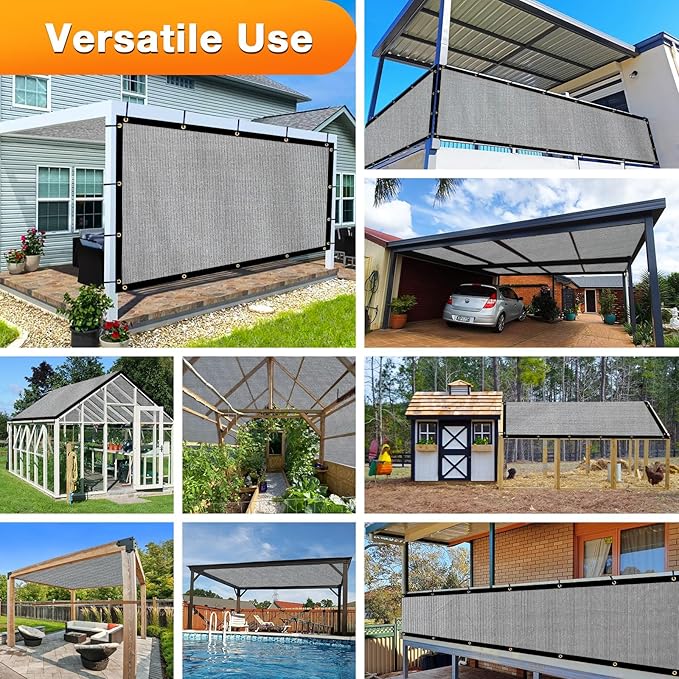 Artpuch Outdoor Pergola Shade Cover 22x24 FT Sun Shade Cloth with Grommets Light Grey 90% UV Protection Canopy Patio Privacy Screen (Customized Available)