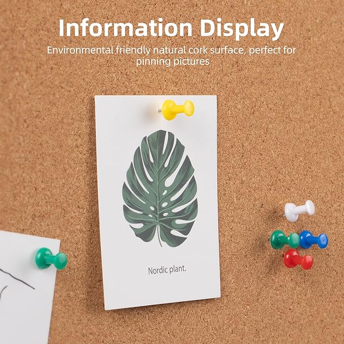 Large Cork Bulletin Board 72" X 48", Wall Mounted Notice Pin Board