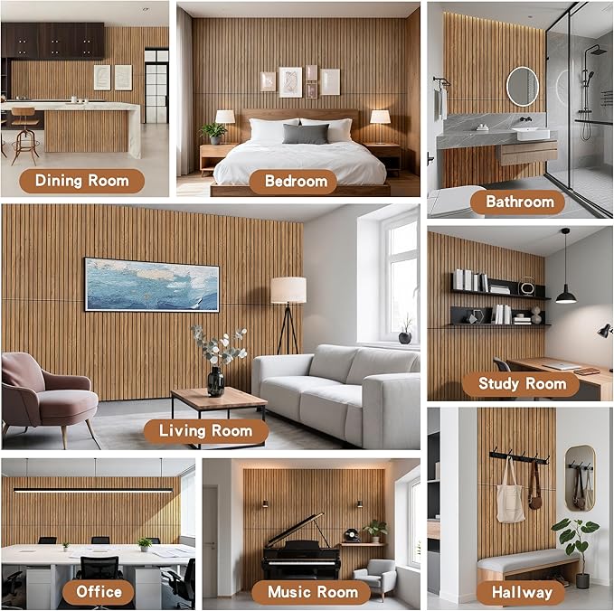 Wood Veneer Sound Panels, 10 Pack 47.2”x23.6” Wall Panels, Decorative Acoustic