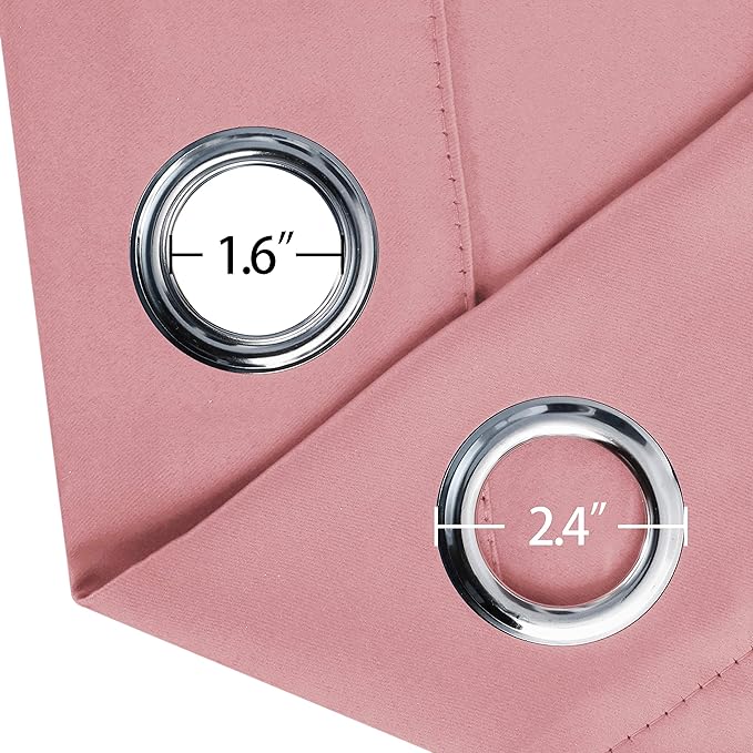 LEMOMO Blackout Curtains 66 x 95 inch/Pink Curtains Set of 2 Panels/Thermal