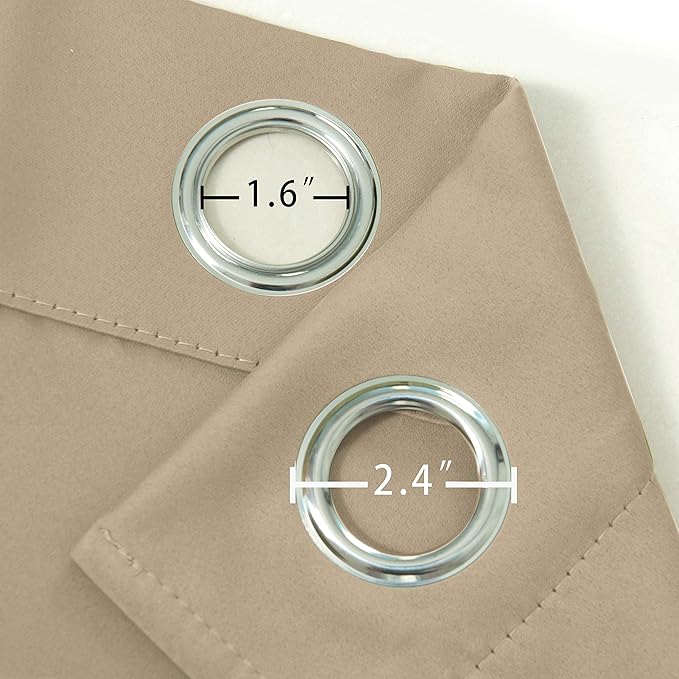 LEMOMO Beige Thermal Blackout Curtains/52 x 54 Inch/Set of 2 Panels Room