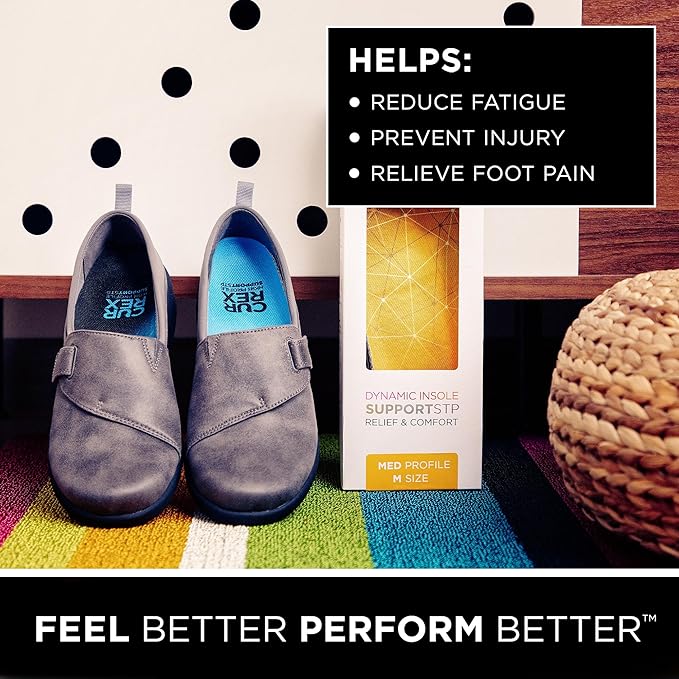 CURREX SupportSTP – Arch Support Insole w/Superior Cushioning & Airflow, Heavy Duty Shell for Less Fatigue – Comfort, Athletic, Casual and Work Shoe Inserts, Men & Women – Low Arch, XS