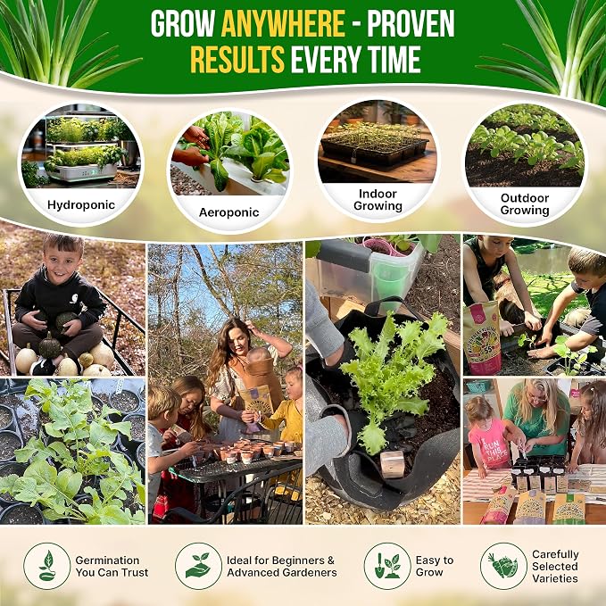 Organo Republic Onion Leek Seeds Pack 1G - Over 375 Non-GMO Heirloom Onion Seeds for Planting Vegetables in Individual Seed Packet, Vegetable Seeds for Planting Home Garden Indoor & Outdoor Gardening