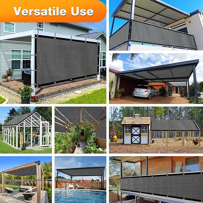 Artpuch Outdoor Pergola Shade Cover 4x23 FT Sun Shade Cloth with Grommets Dark Grey 90% UV Protection Canopy Patio Privacy Screen (Customized Available)