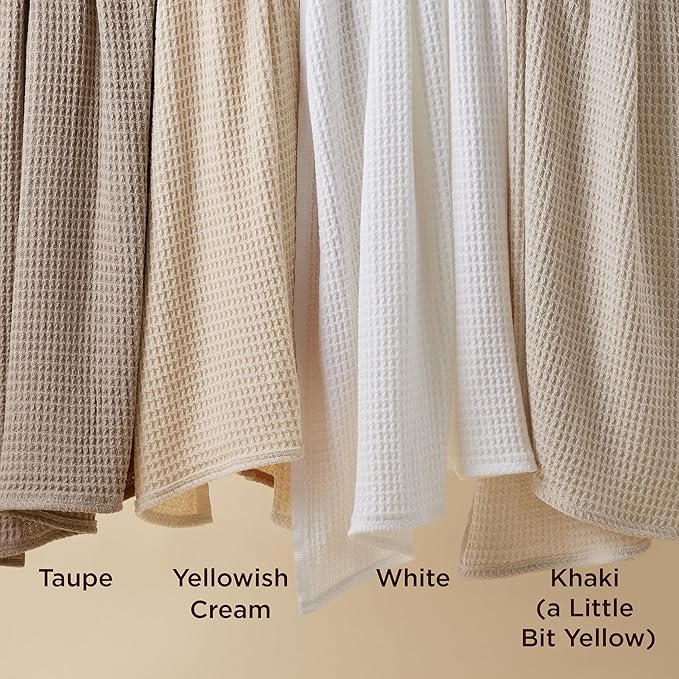Bedsure 100% Cotton Large Blanket Oversized King for Bed - Breathable Thick Waffle Weave Blanket for Summer, Couch Cover, White, 120x94 inches
