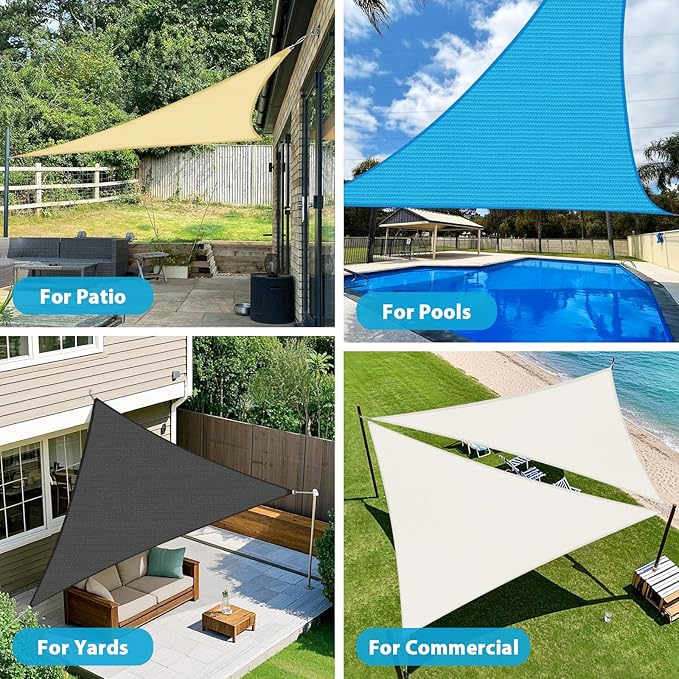 Amagenix Sun Shade Sail 14'X14'X19.8' Curved Edge Outdoor Shade Canopy Rust Red Breathable 95% UV Block Shade Cloth for Patio Garden Backyard (We Make Custom Size)
